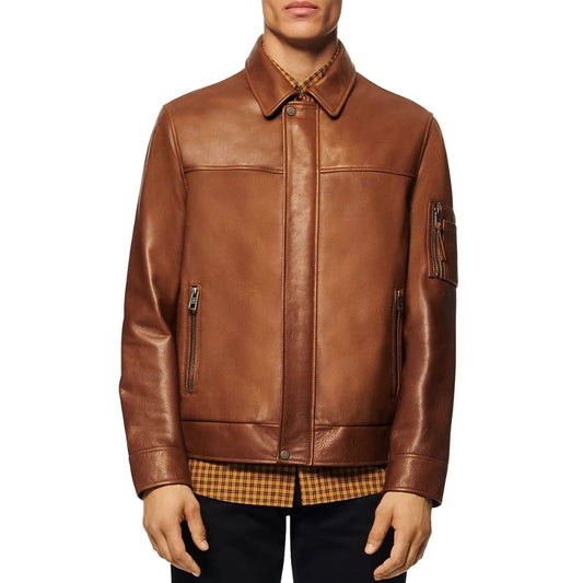 Bond Brown Bomber Leather Jacket