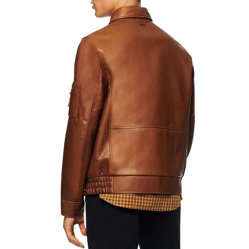 Bond Brown Bomber Leather Jacket