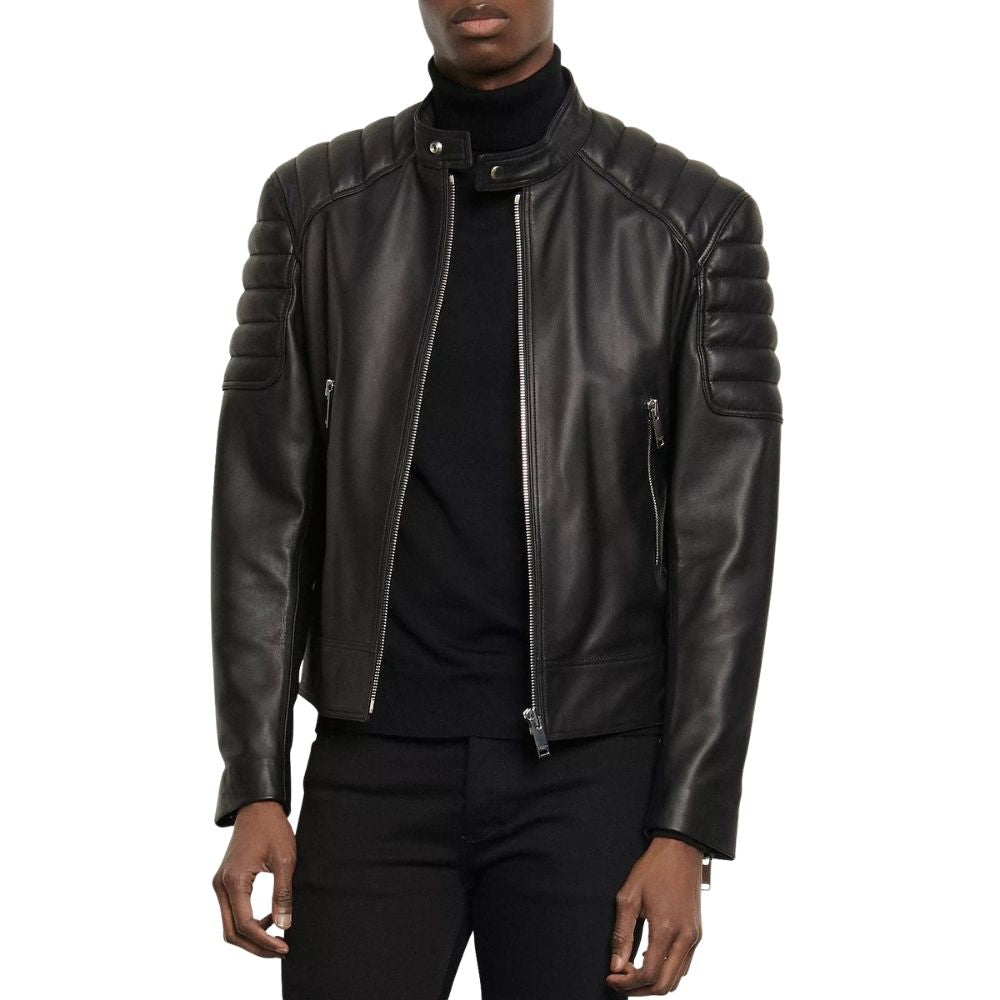 Alistair Black Racer Leather Jacket