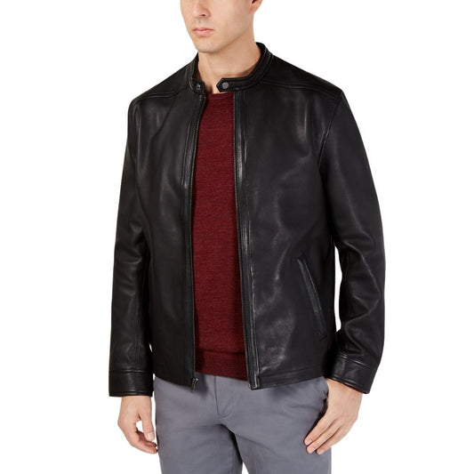 Frederick Black Racer Leather Jacket