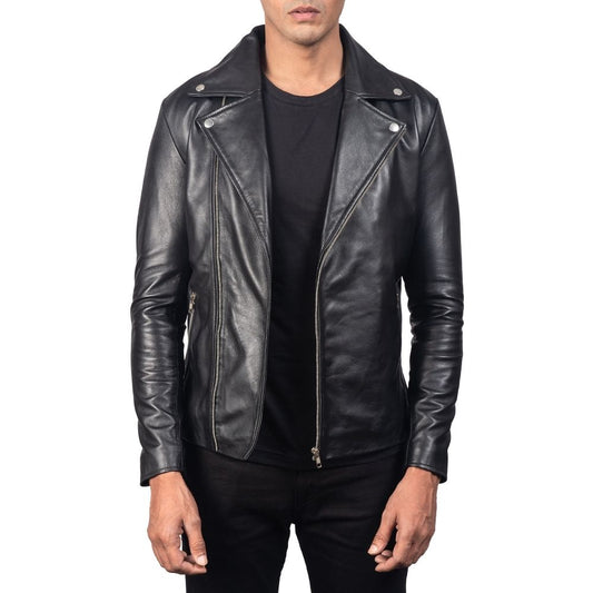 Devin Black Motorcycle Leather Jacket