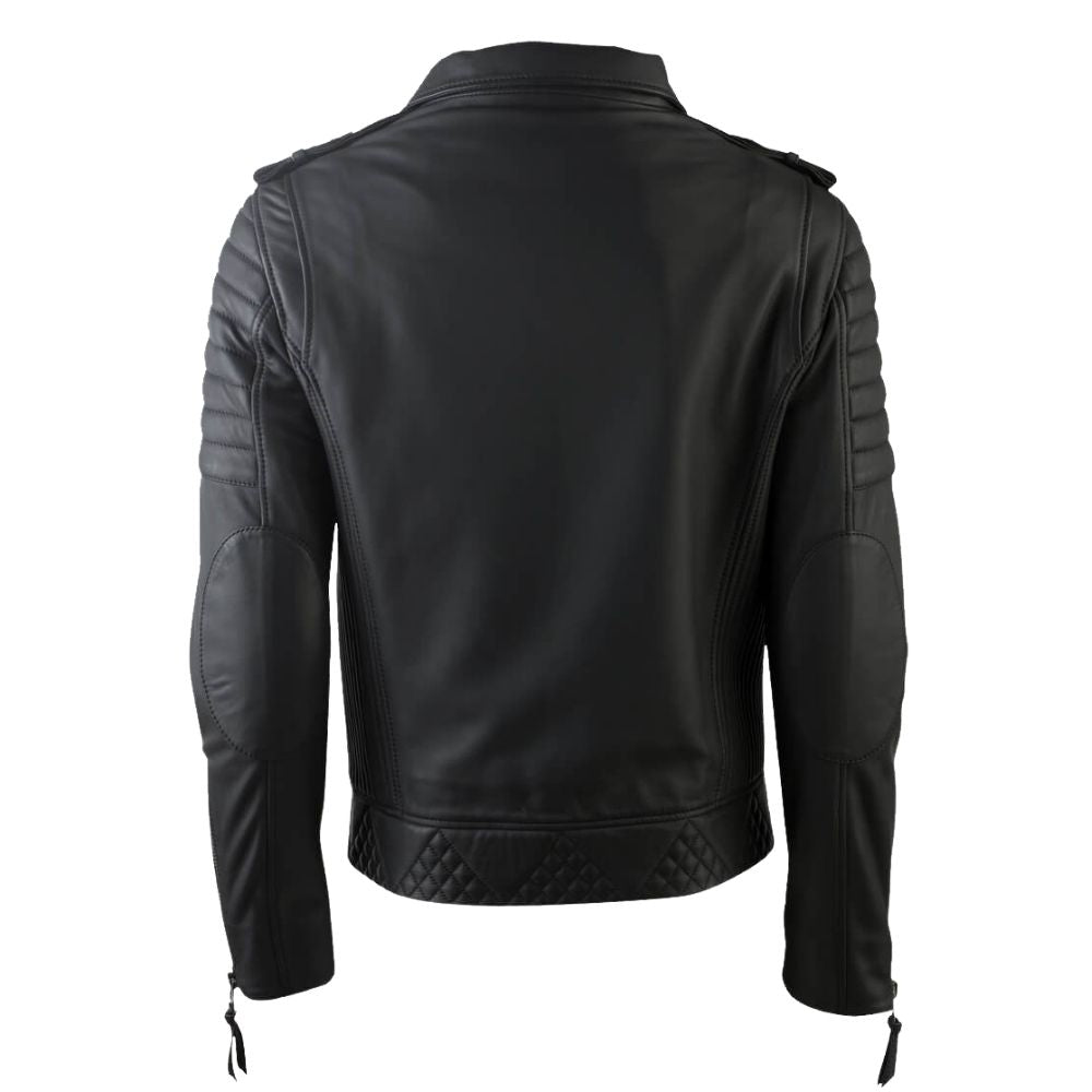 Duke Black Motorcycle Leather Jacket