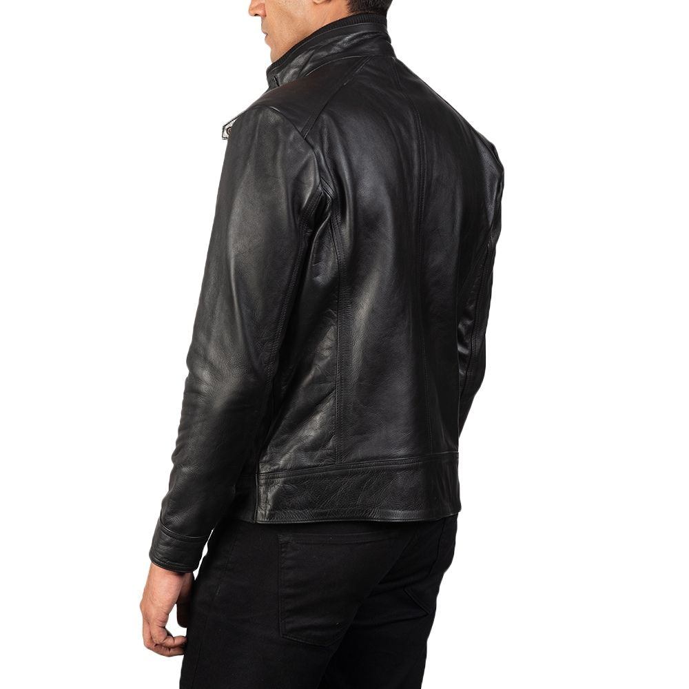 Emmett Black Racer Leather Jacket