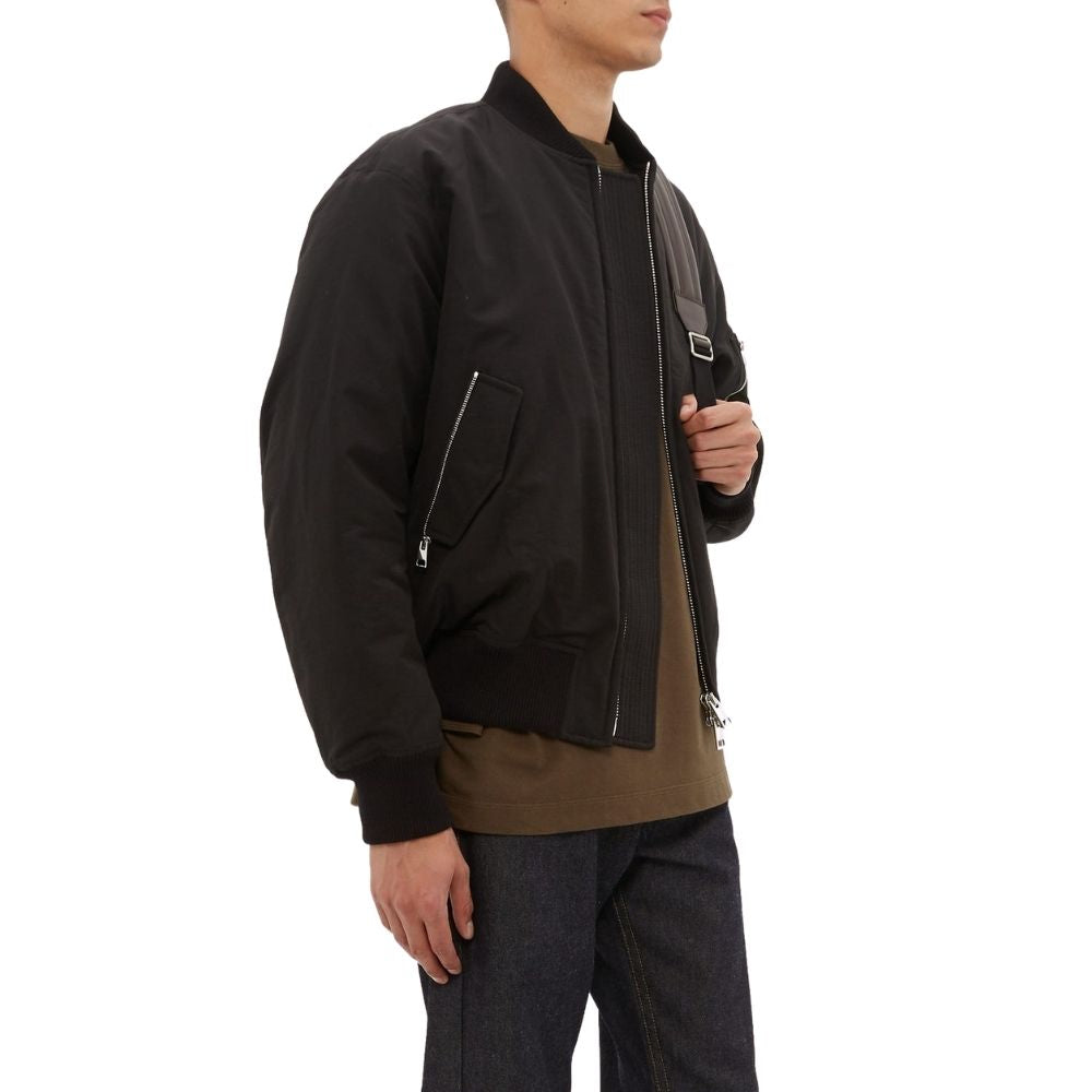 Gage Black Bomber Leather Jacket