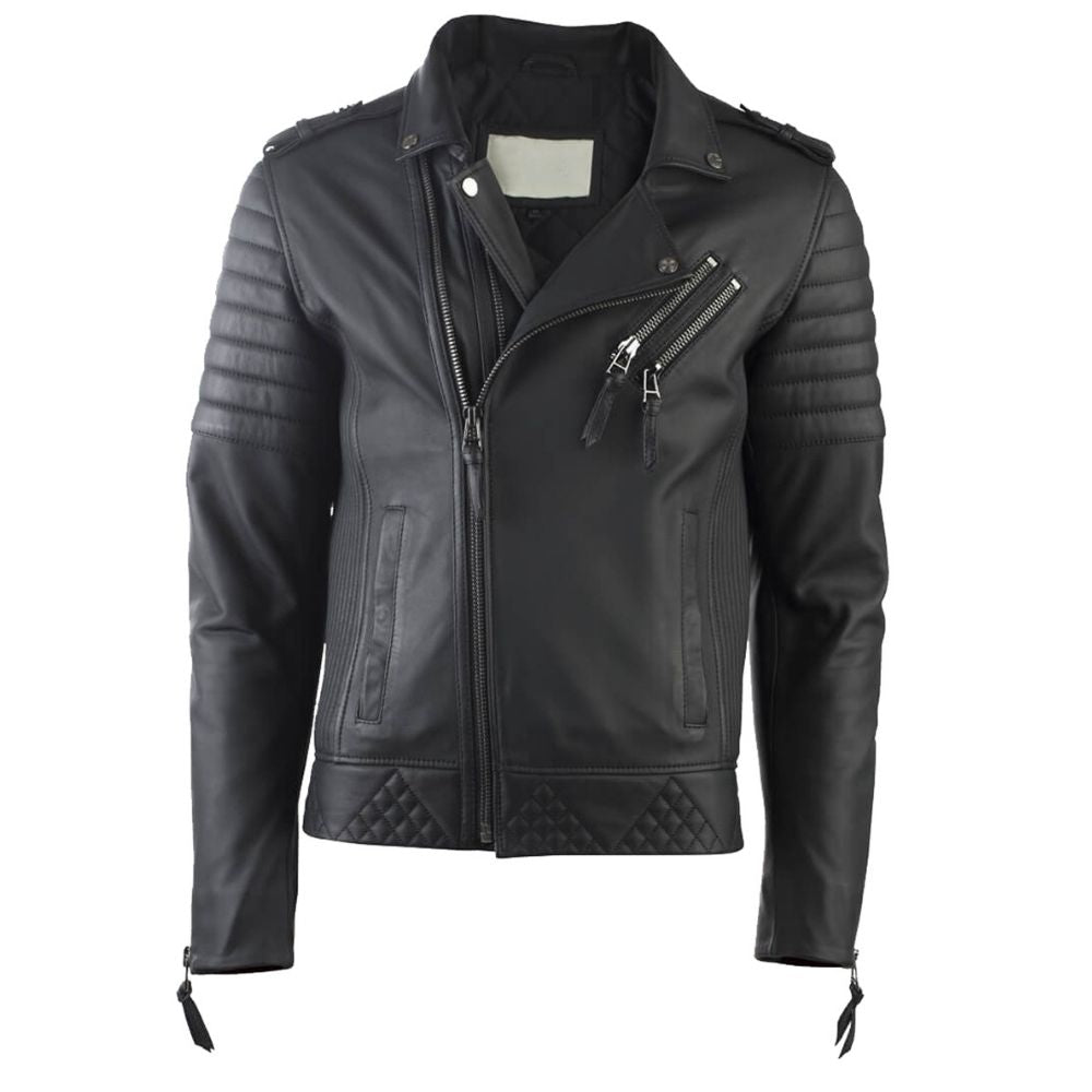 Duke Black Motorcycle Leather Jacket