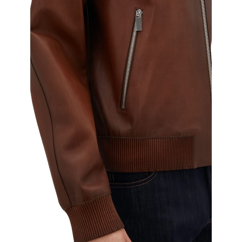 Alec Brown Bomber Leather Jacket