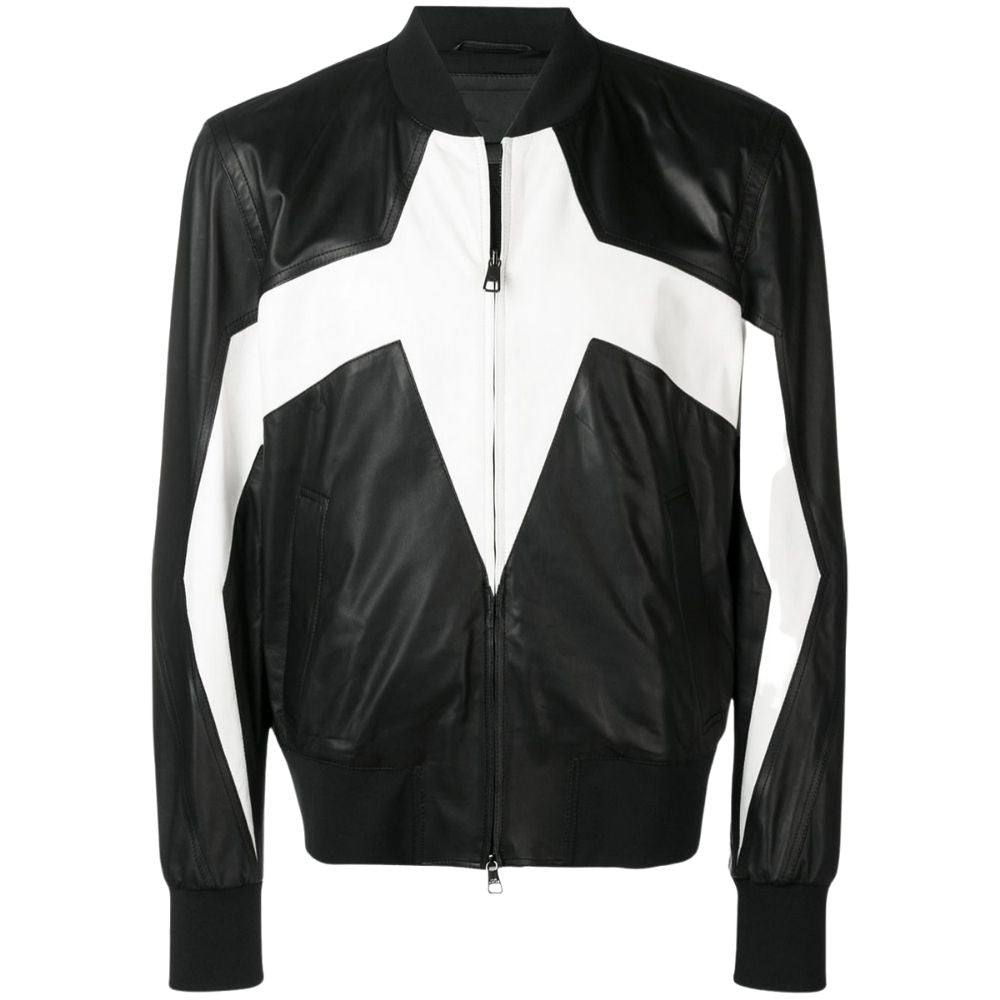 Gareth Black Bomber Leather jacket