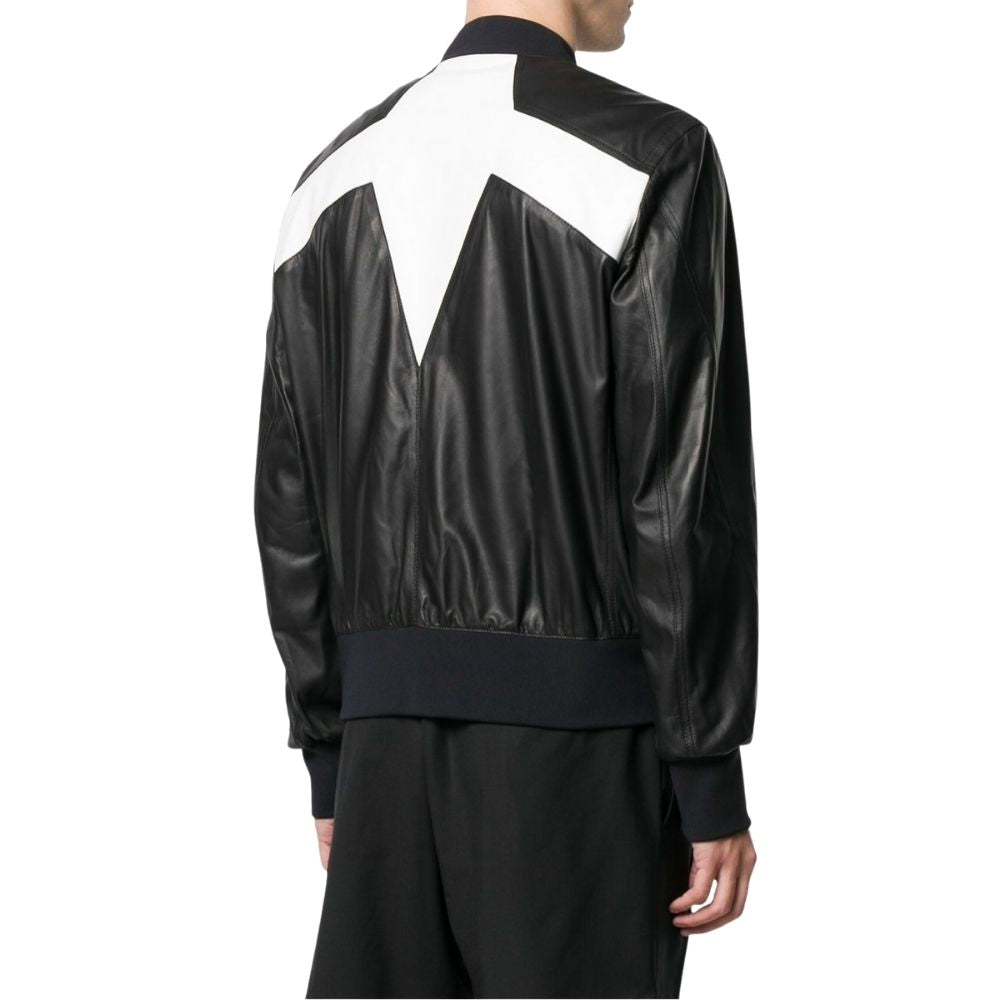 Gareth Black Bomber Leather jacket