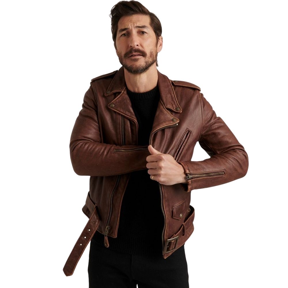 Connor Brown Biker Leather Jacket