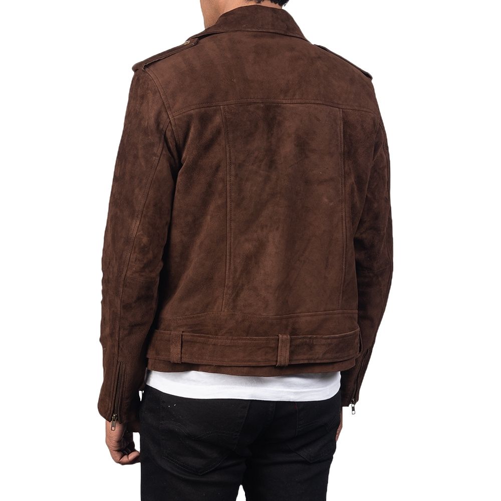 Kyle Brown Suede Motorcycle Leather Jacket