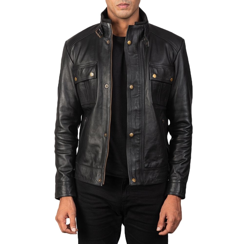 Emmett Black Racer Leather Jacket