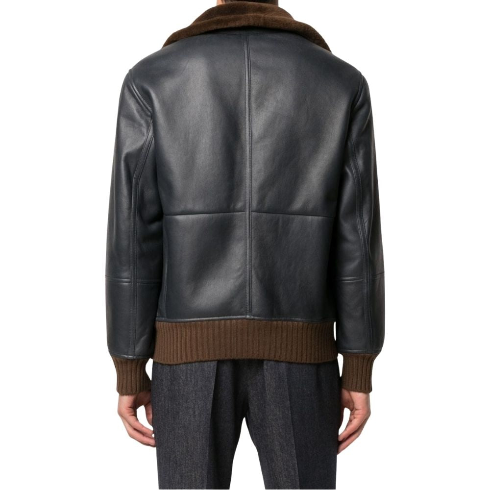 Francisco Black Bomber Leather Jacket