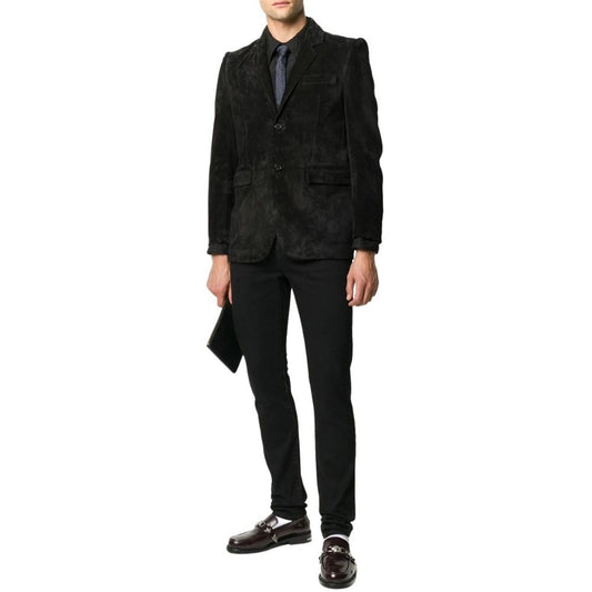 Dante Black Suede Leather Blazer