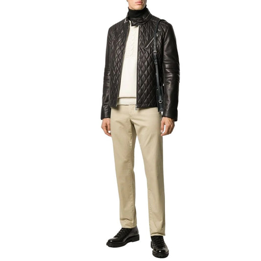 Alfred Black Racer Leather Jacet