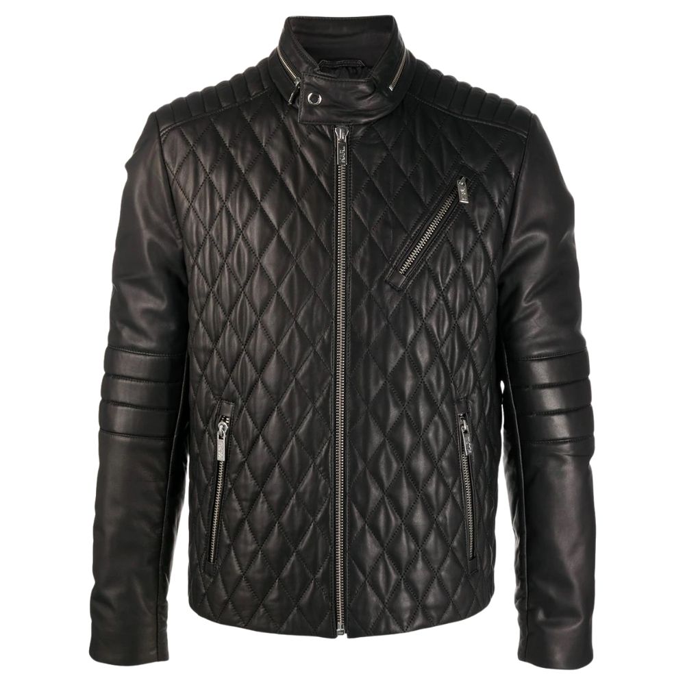 Alfred Black Racer Leather Jacet