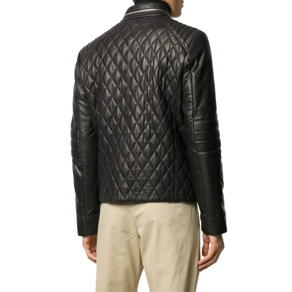 Alfred Black Racer Leather Jacet