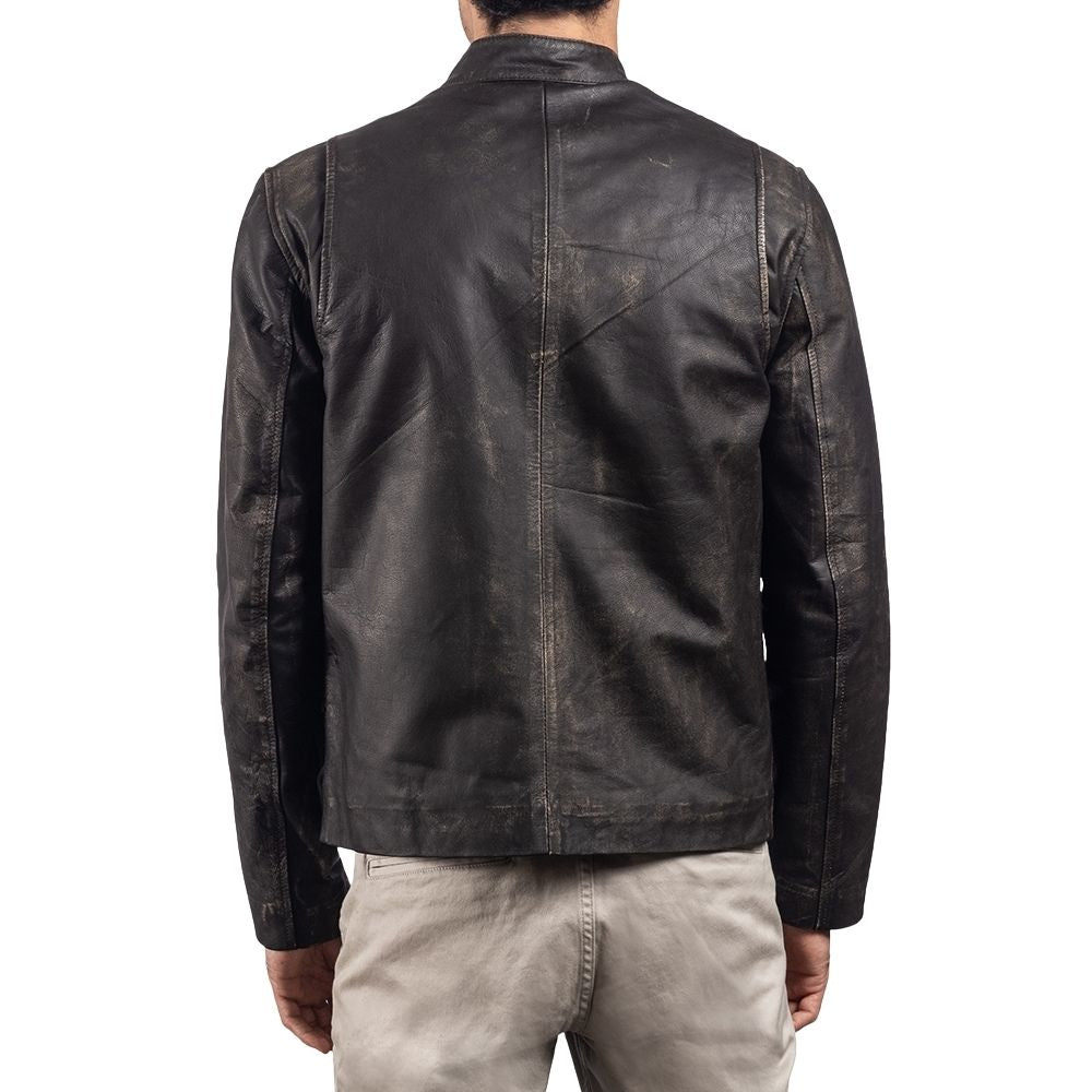 Edgar Black Racer Leather Jacket