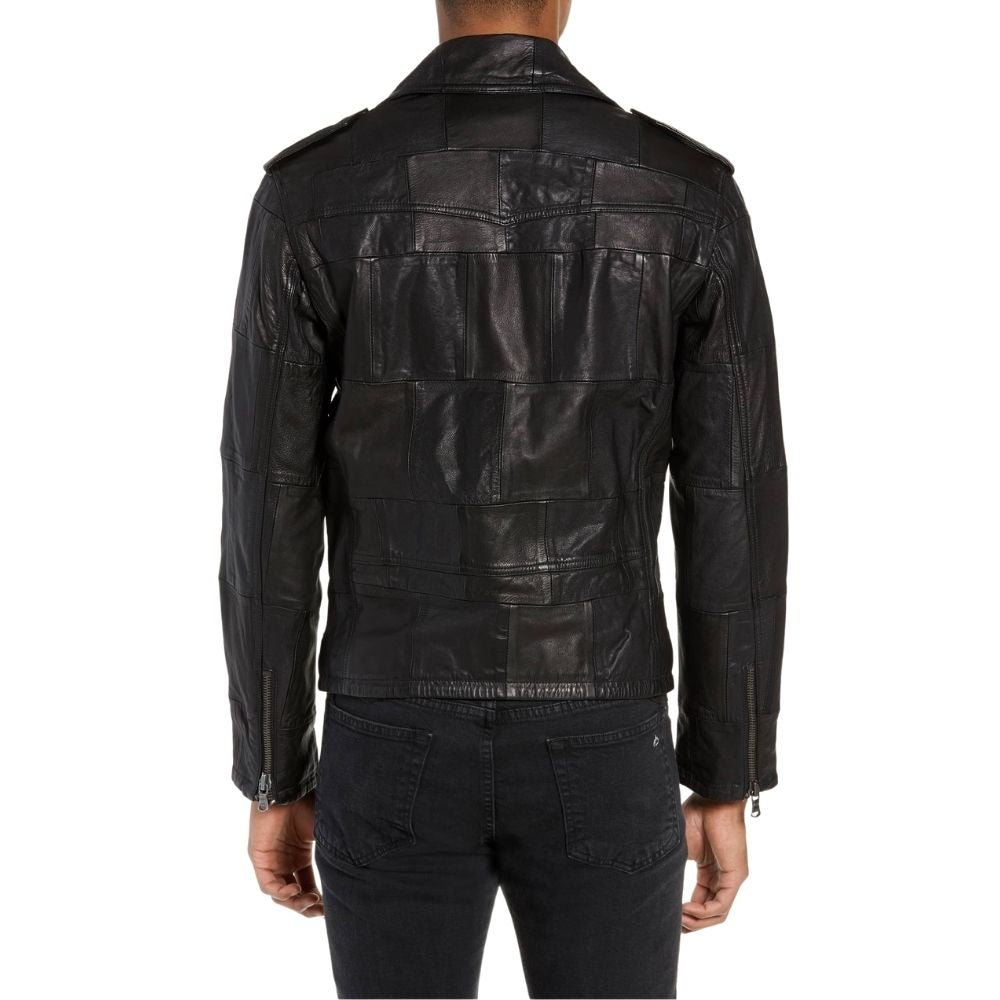 Drake Black Motorcycle Leather Jacket