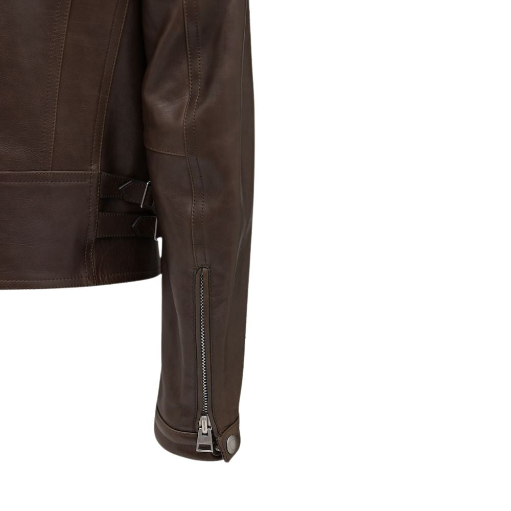 Jameson Brown Biker Leather Jacket