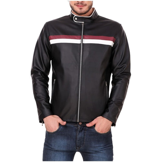 Reginald Black Racer Leather Jacket