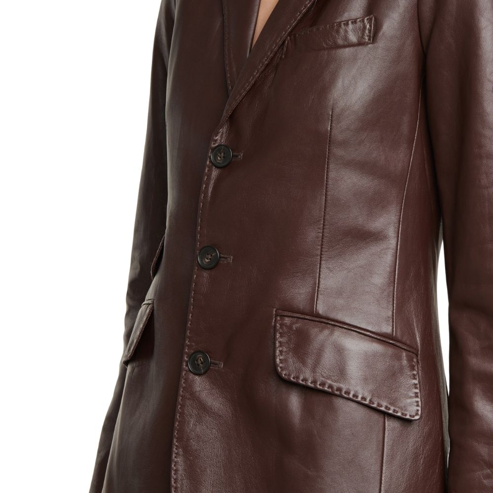 Mason Brown Leather Blazer