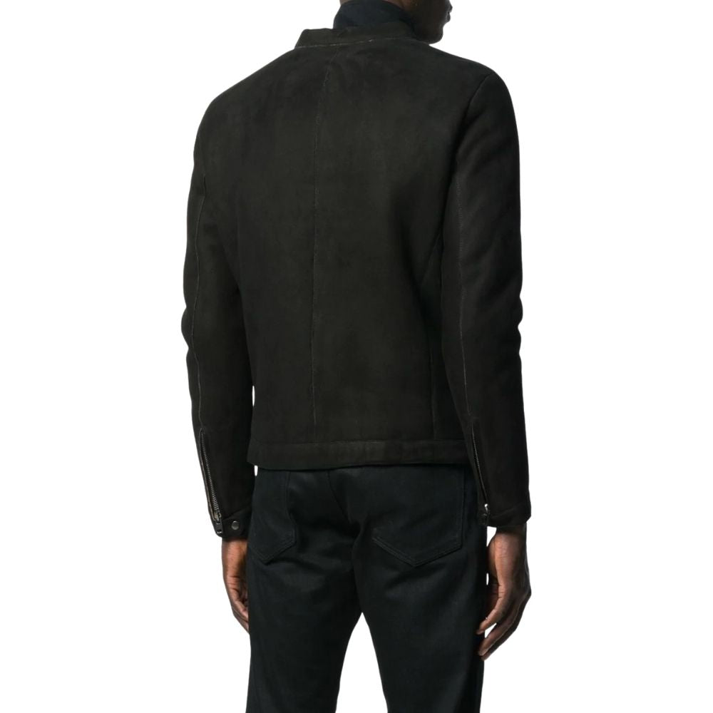 Louis Black Suede Racer Leather Jacket