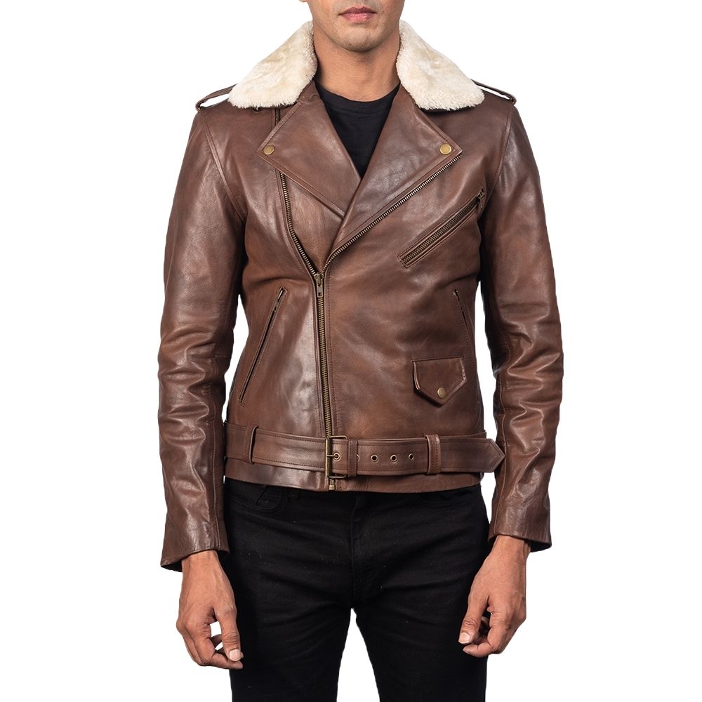 Kingsley Brown Motorcycle Leather Jacket