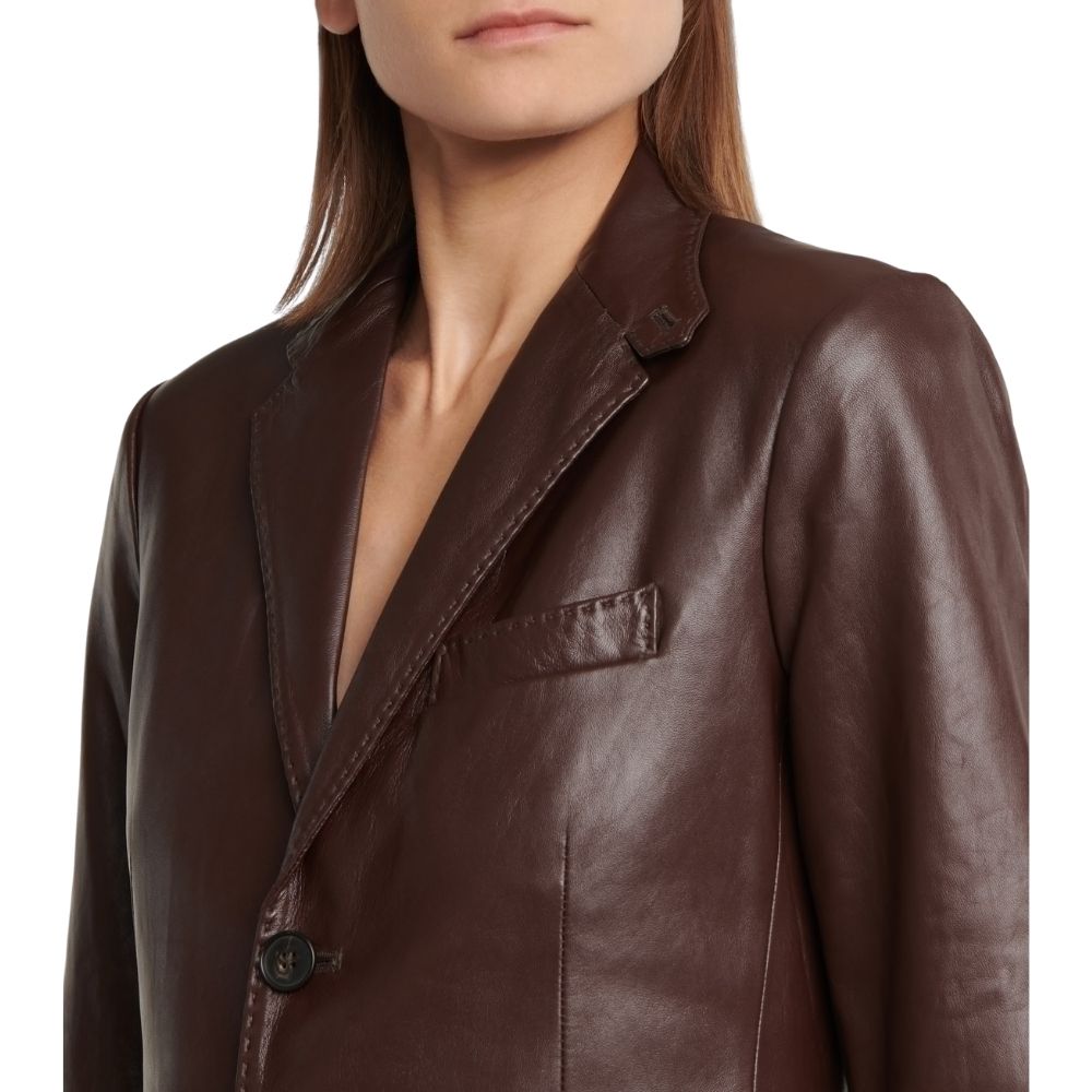 Mason Brown Leather Blazer