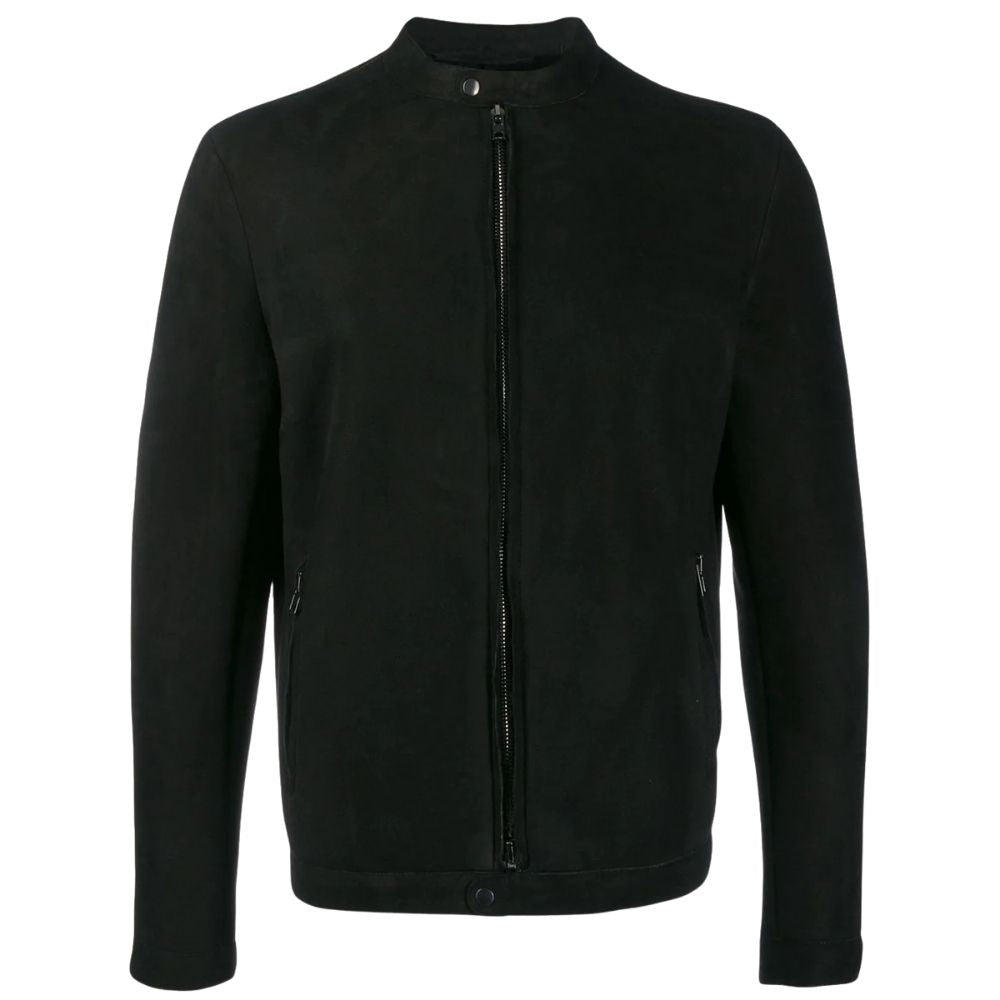 Louis Black Suede Racer Leather Jacket