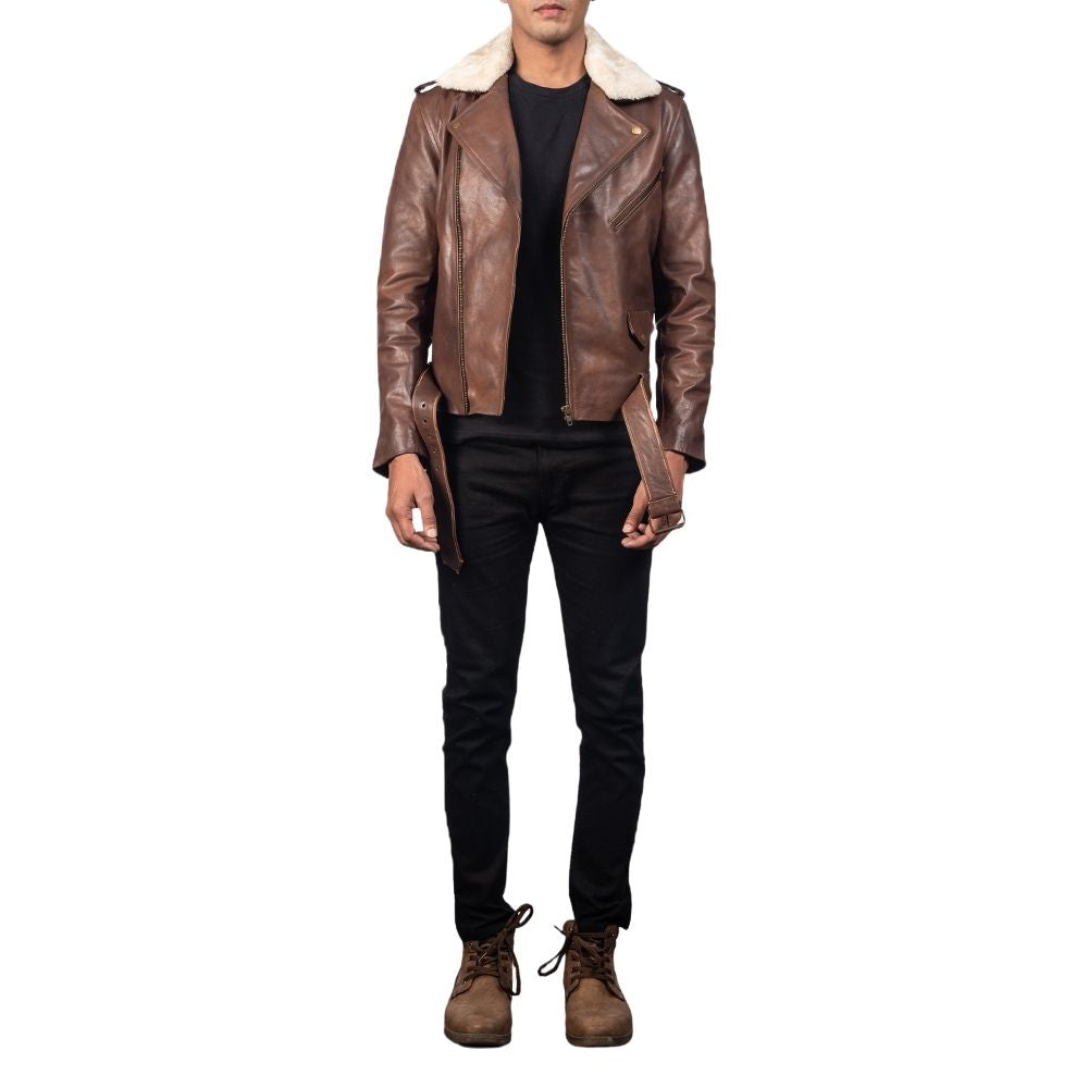 Kingsley Brown Motorcycle Leather Jacket