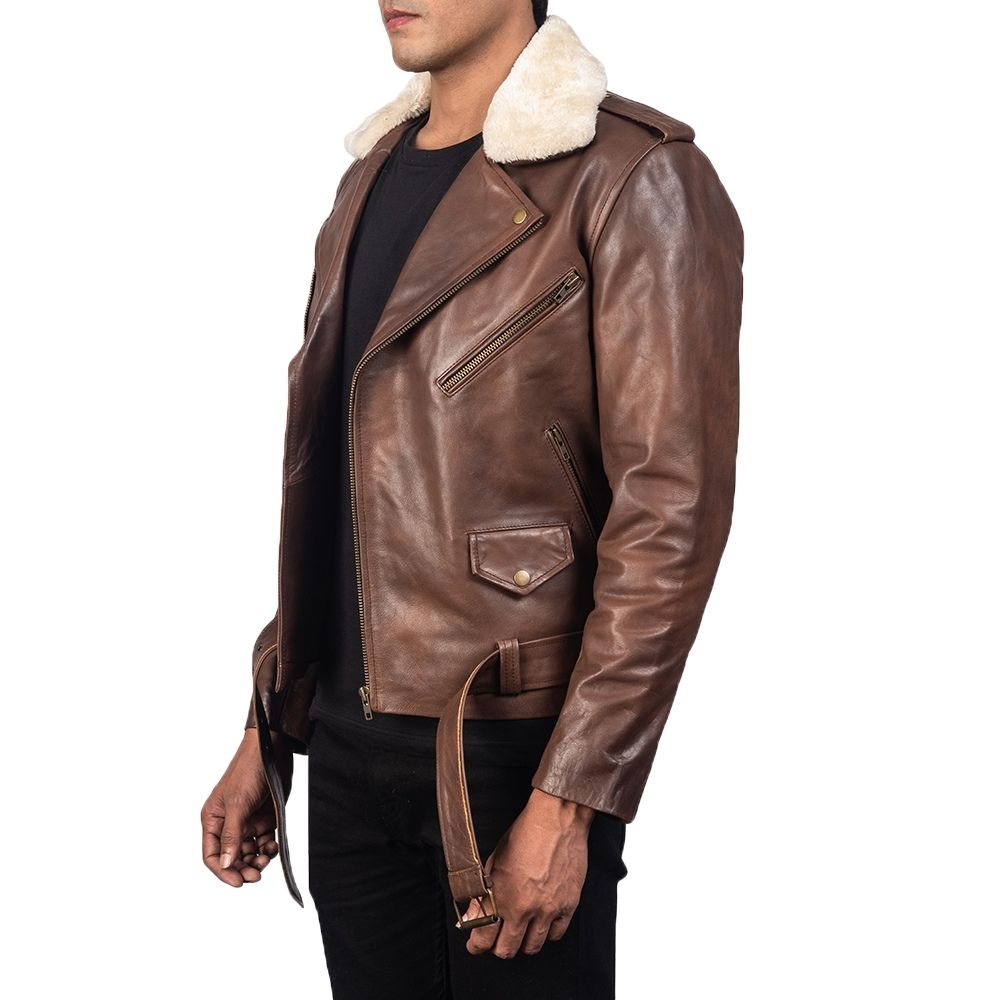 Kingsley Brown Motorcycle Leather Jacket