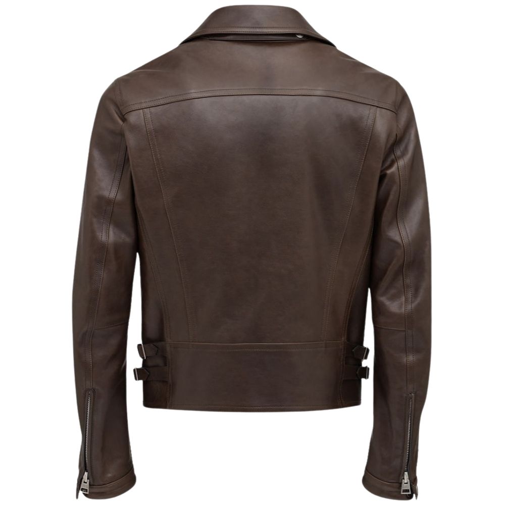 Jameson Brown Biker Leather Jacket