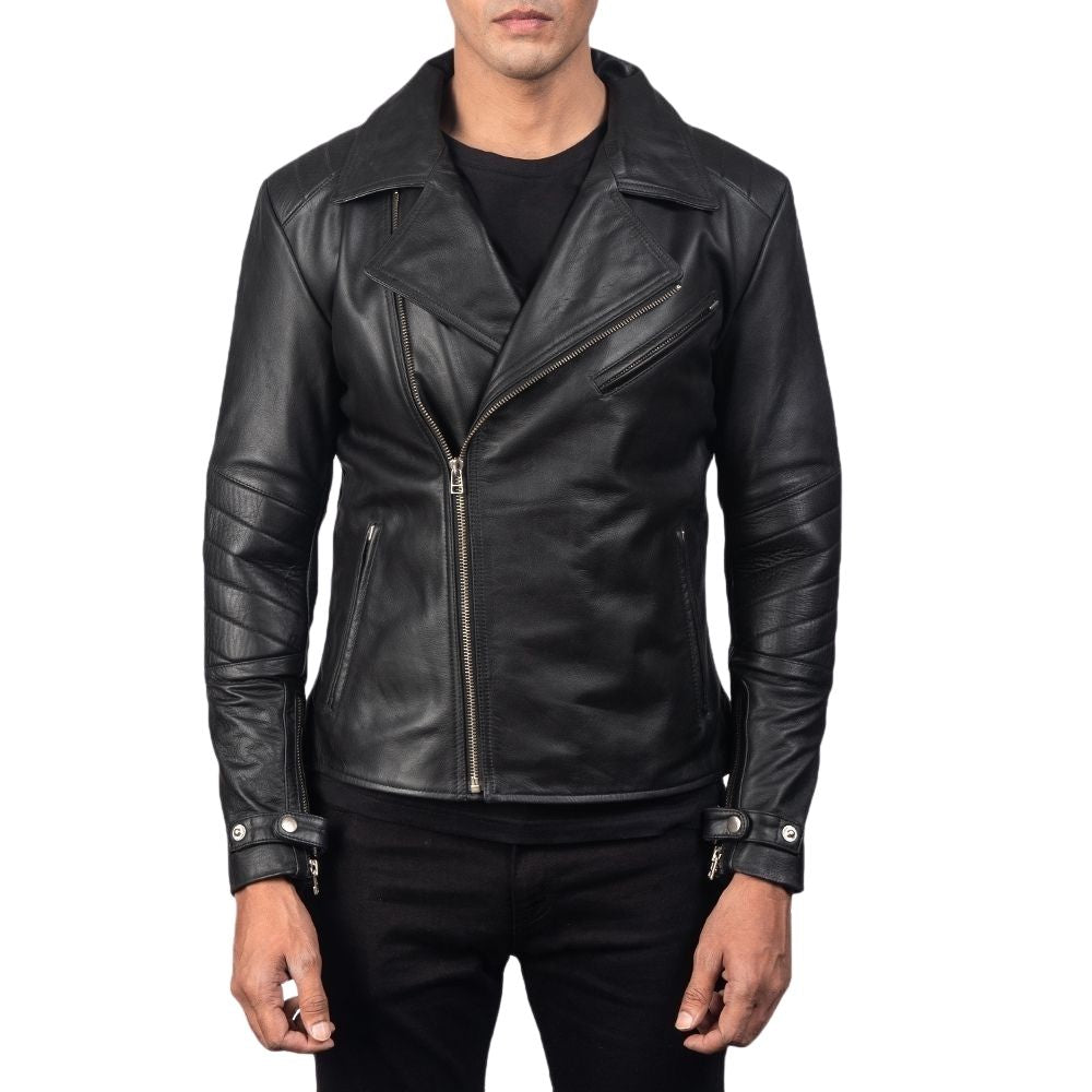 Jaxon Black Biker Leather Jacket