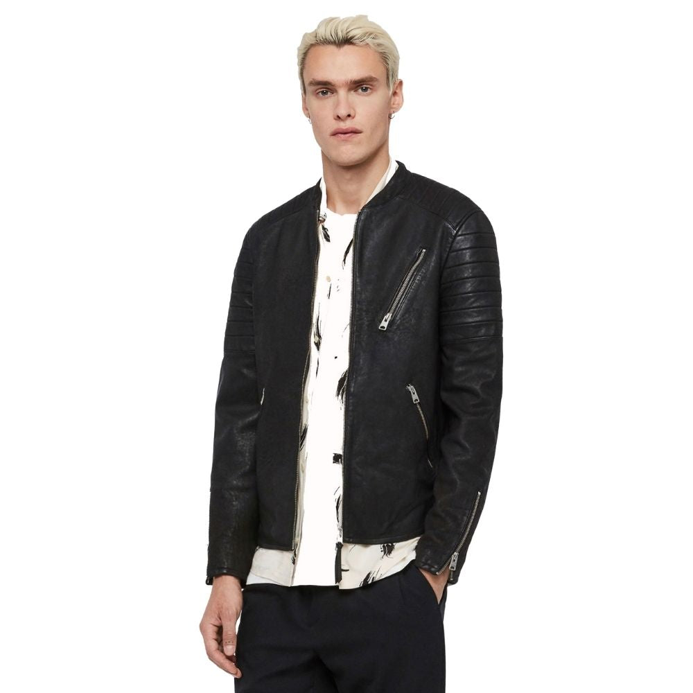 Hector Black Racer Leather Jacket