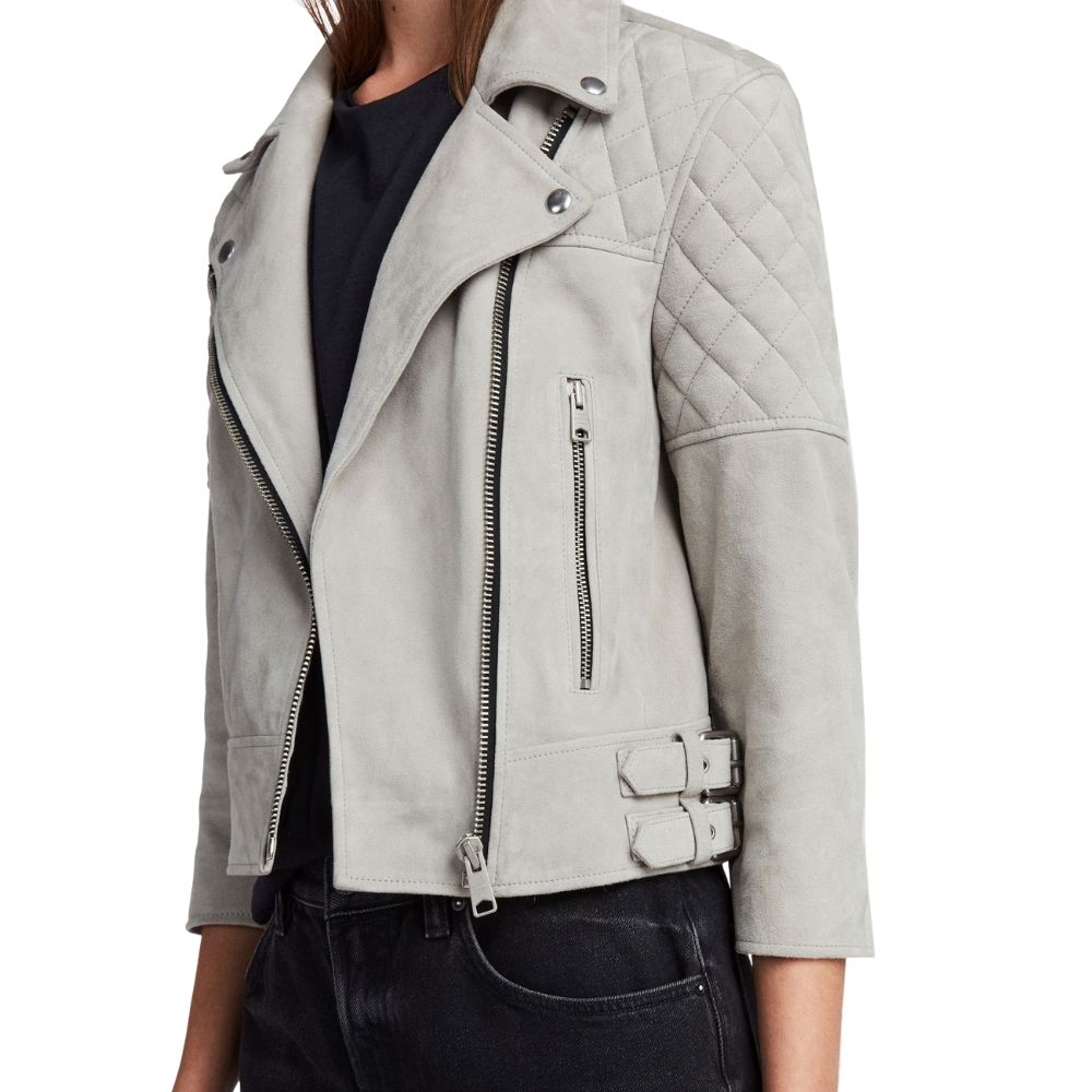 Esme Gray Motorcycle Leather Jacket