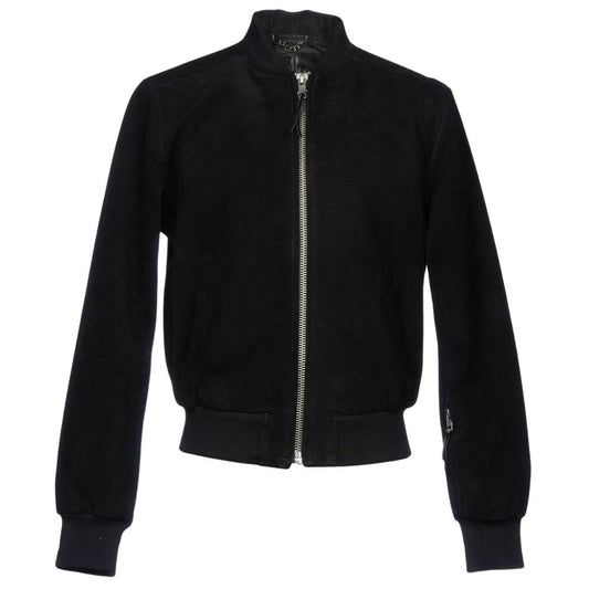 Genesis Black Suede Bomber Leather Jacket