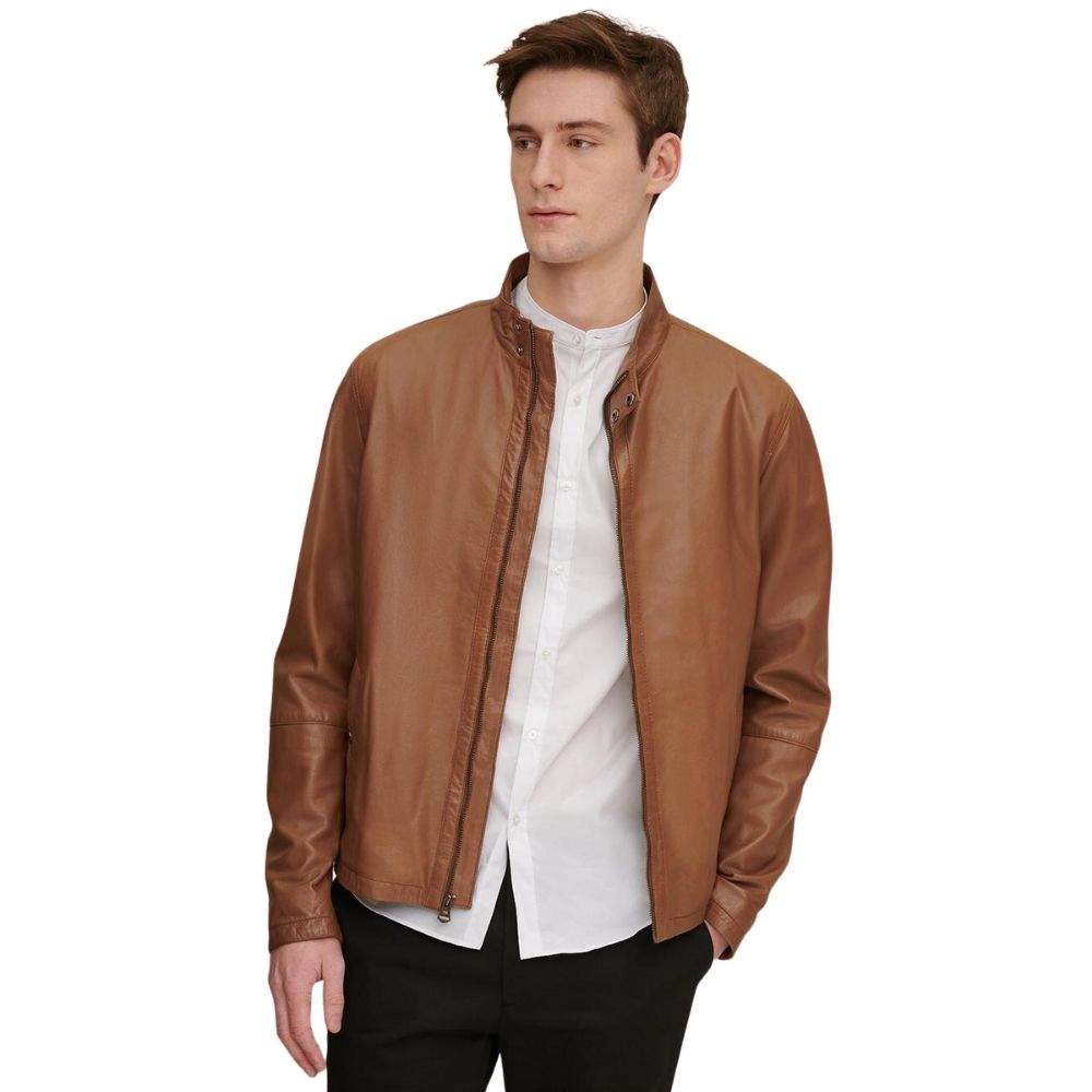 Judah Brown Racer Leather Jacket