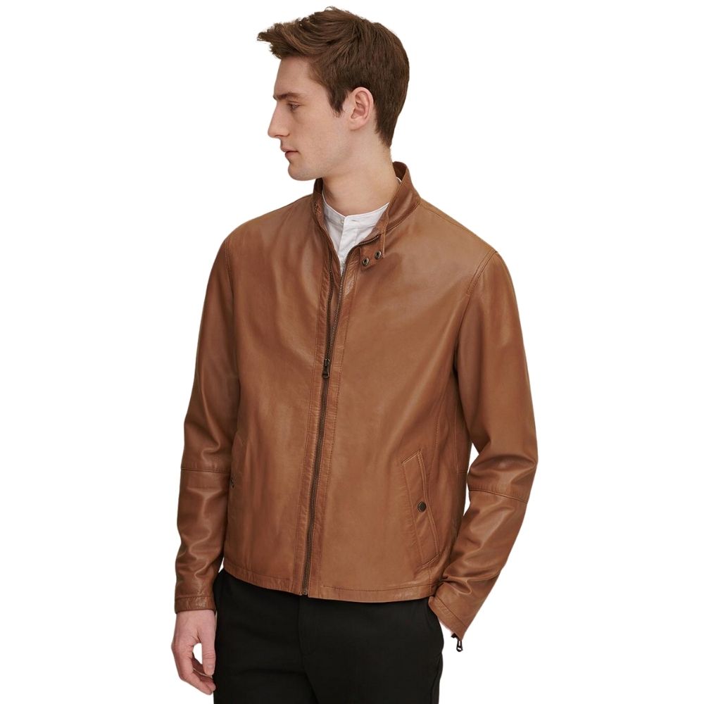 Judah Brown Racer Leather Jacket