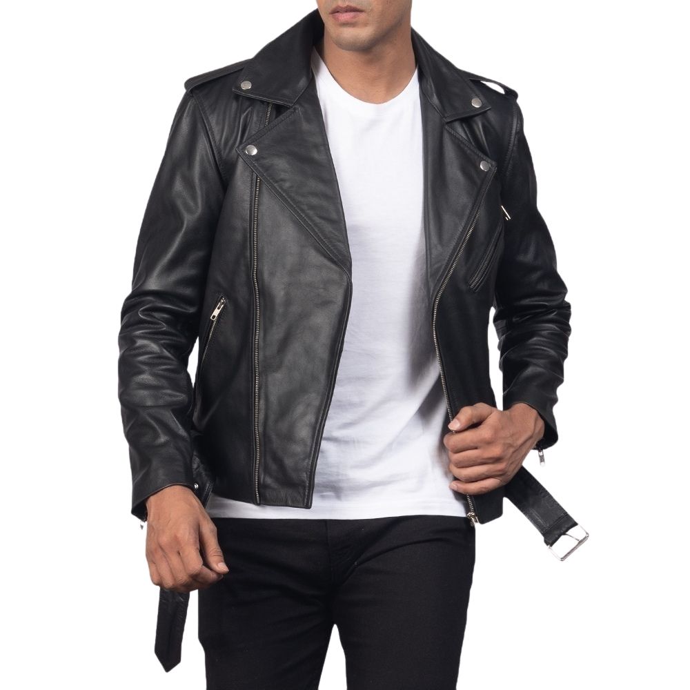 Maverick Black Biker Leather Jacket