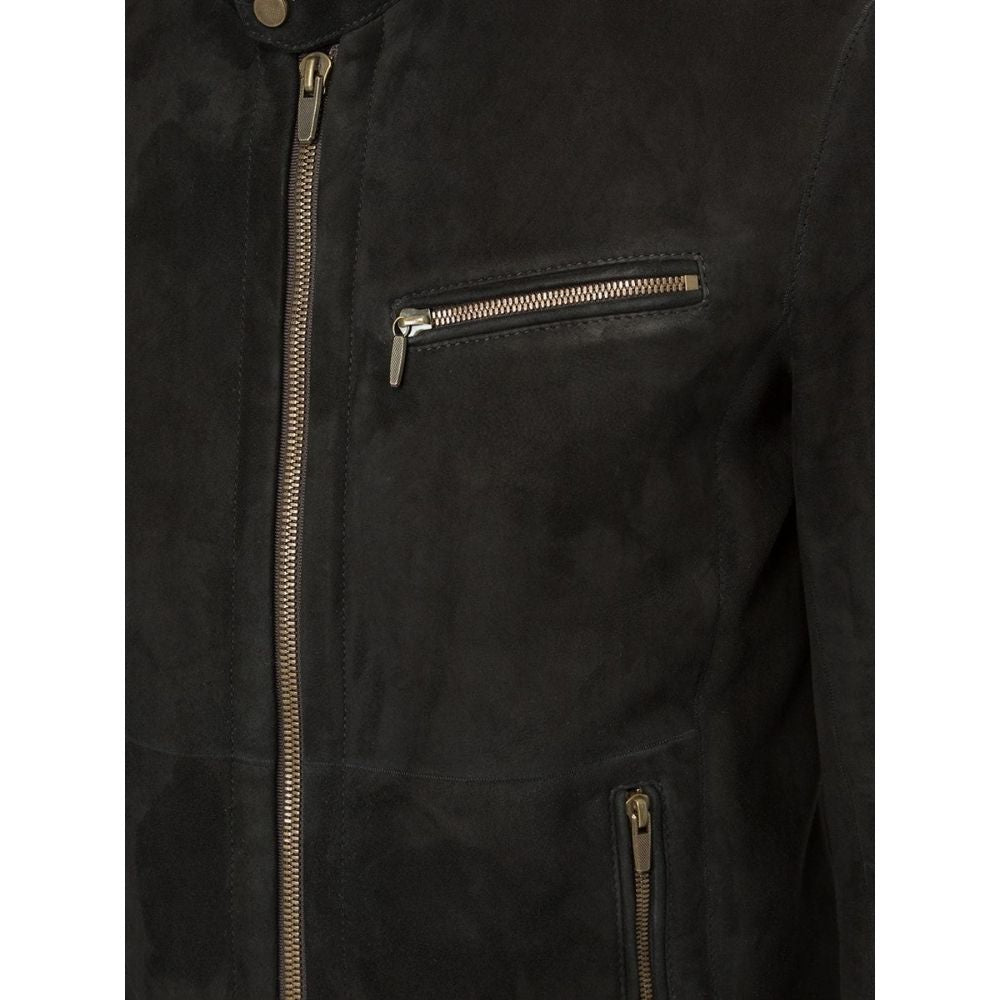 Lewis Black Suede Racer Leather Jacket