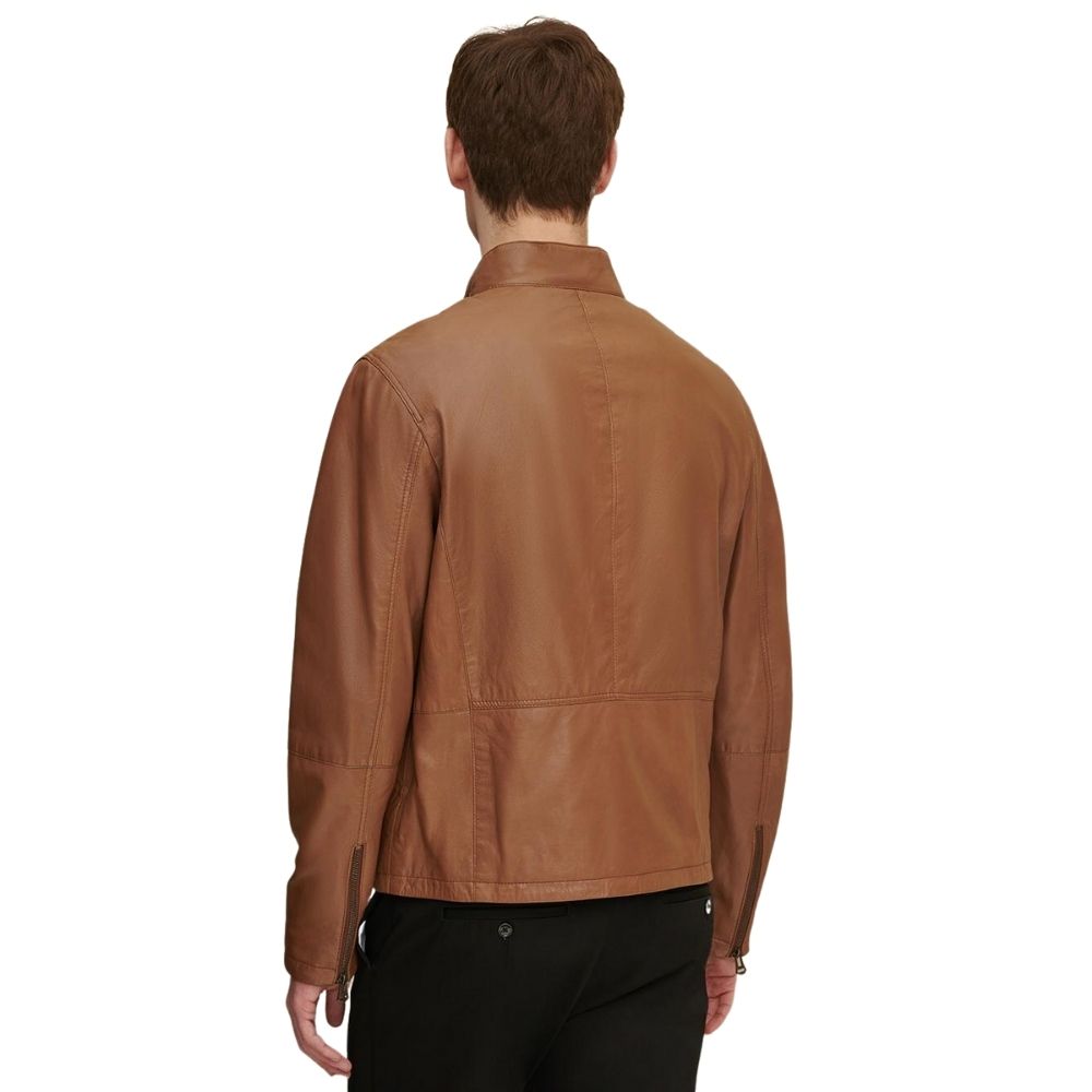 Judah Brown Racer Leather Jacket