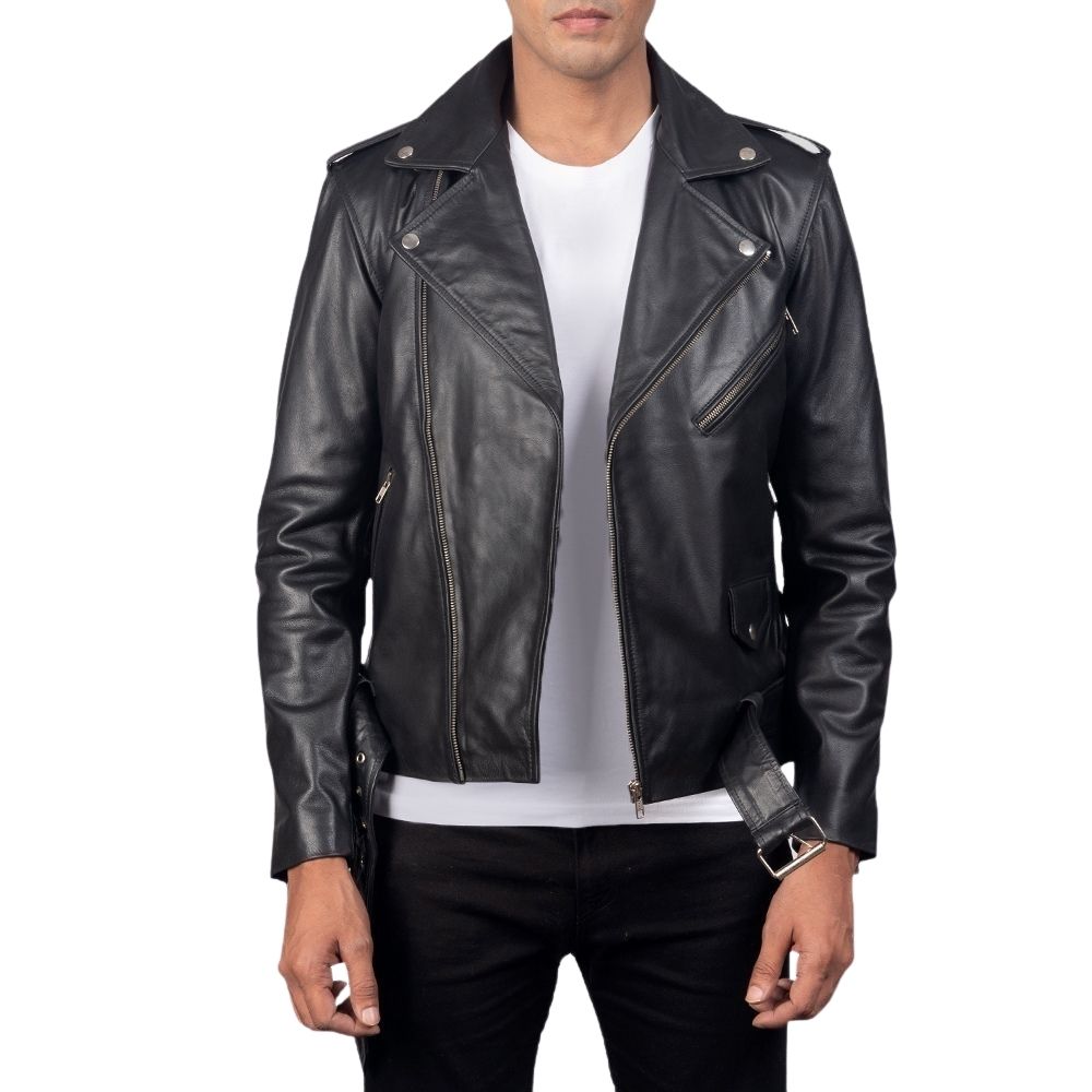 Maverick Black Biker Leather Jacket