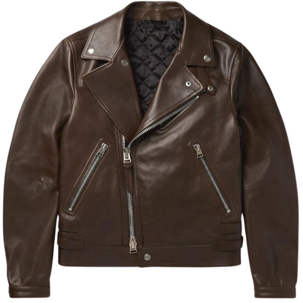 Greyson Brown Biker Leather Jacket