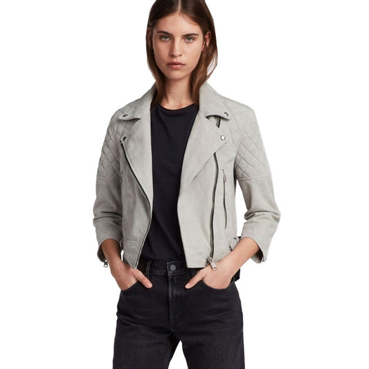 Esme Gray Motorcycle Leather Jacket