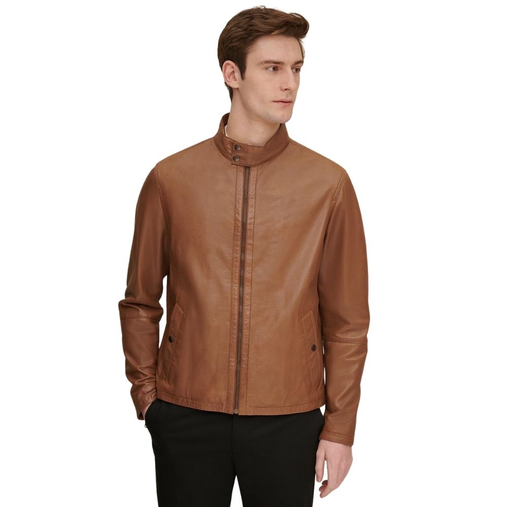 Judah Brown Racer Leather Jacket