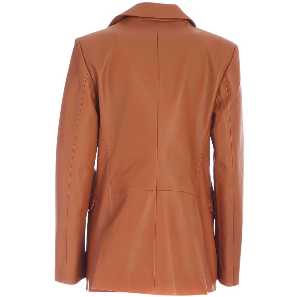 Ana Brown Leather Blazer