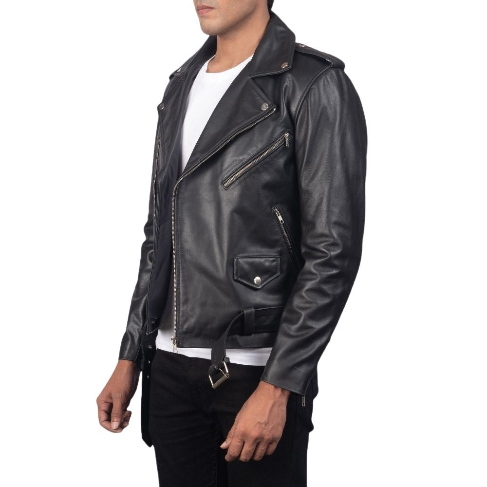 Maverick Black Biker Leather Jacket