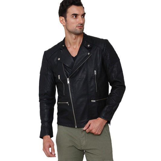 Dorian Black Motorcycle Leather Jacket