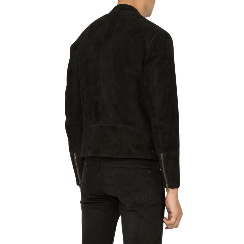 Lewis Black Suede Racer Leather Jacket