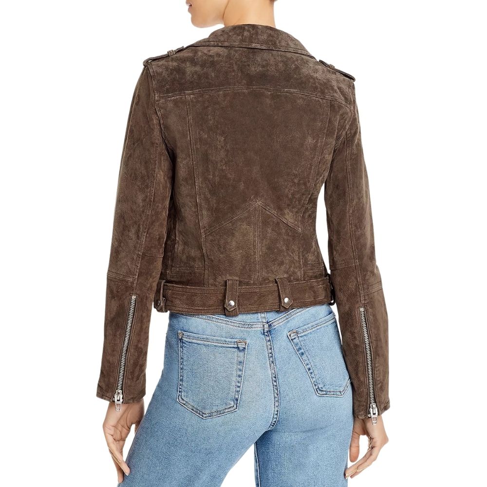 Brianna Brown Suede Biker Leather Jacket